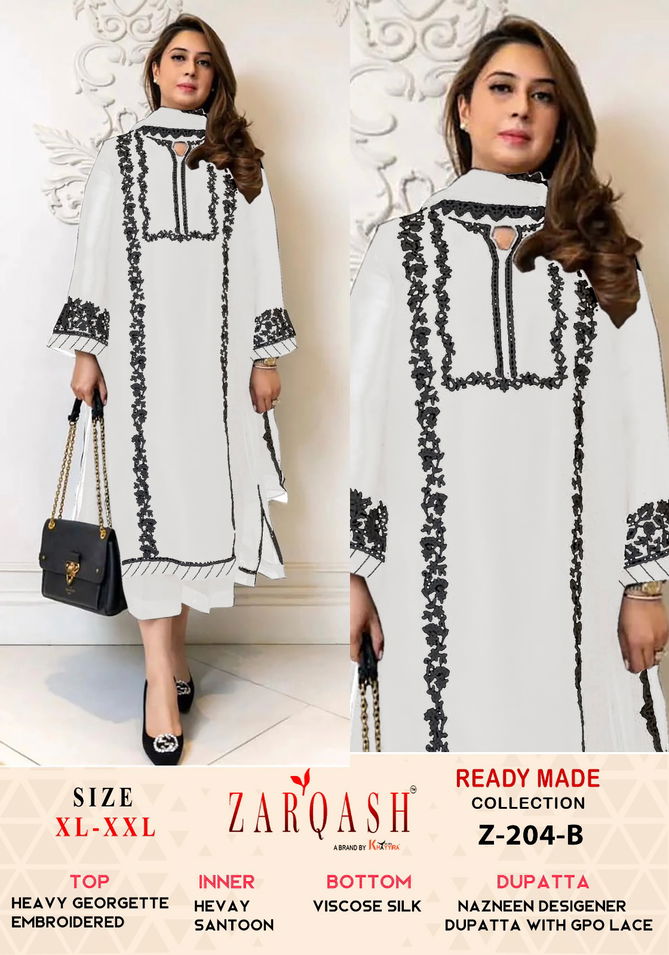 Z 204 Zarqash Georgette Embroidery Pakistani Suits Suppliers In India